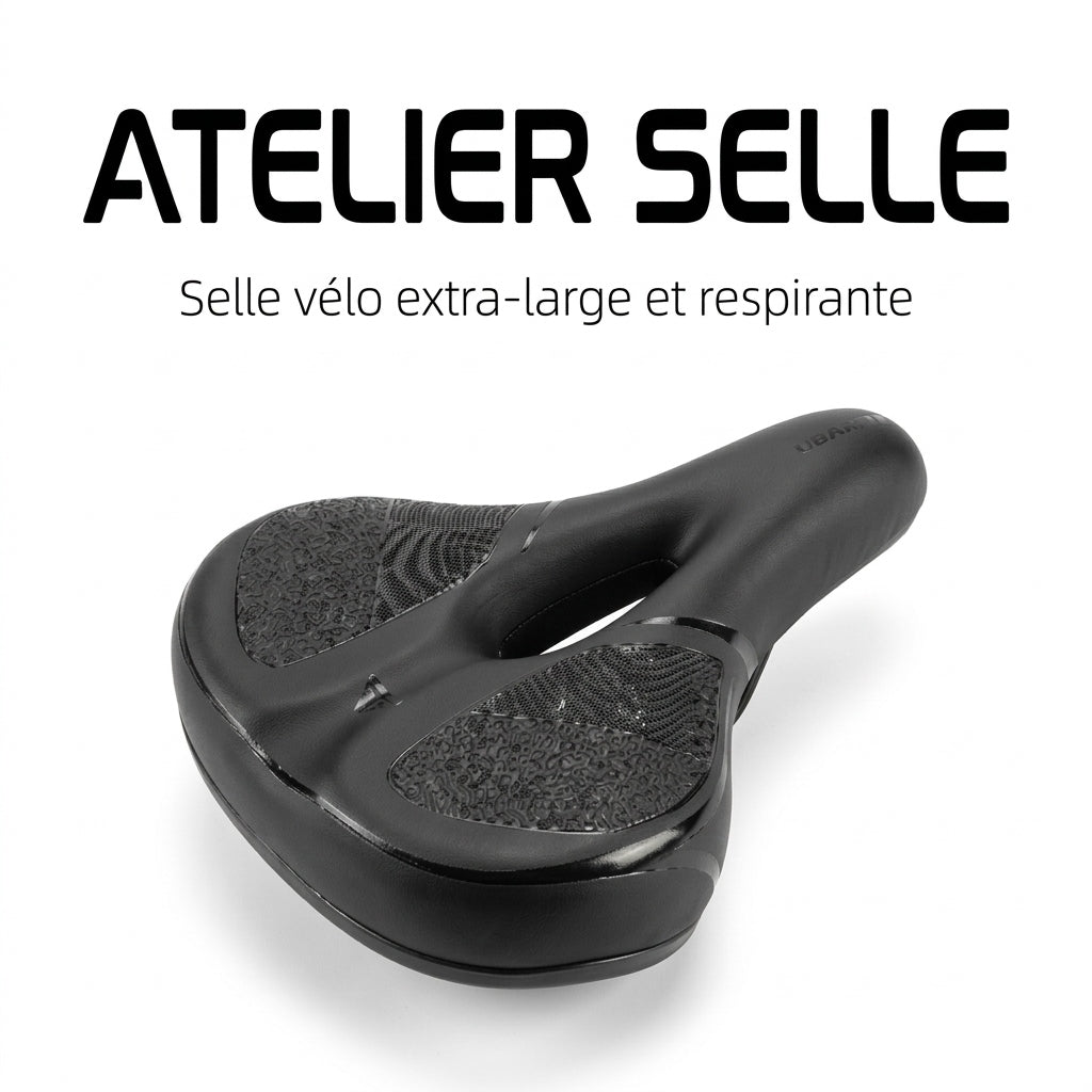 Selle de vélo confort ultra large 25,5 cm avec suspension – VTT, ville et vélo électrique