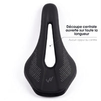 Selle de vélo légère 15 cm nez court à canal central – route et VTT