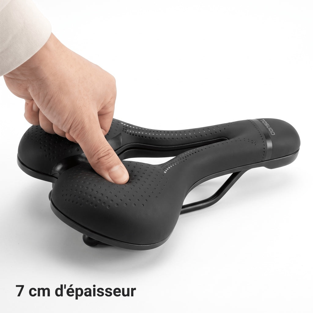 Selle de vélo confort large 17 cm à canal central – VTT et vélo de ville