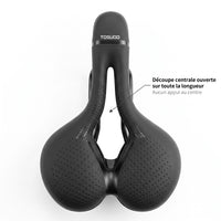 Selle de vélo confort large 17 cm à canal central – VTT et vélo de ville