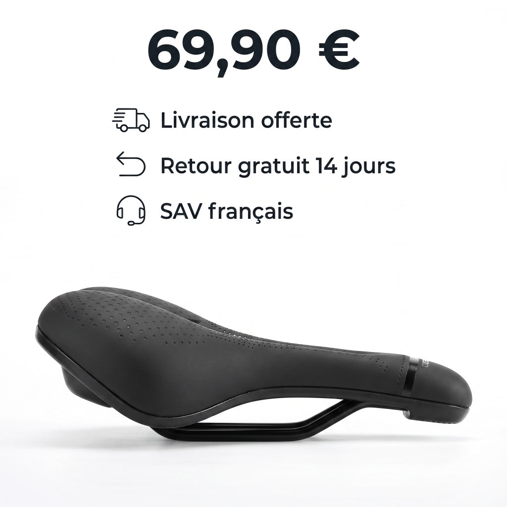 Selle de vélo confort large 17 cm à canal central – VTT et vélo de ville
