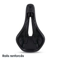 Selle de vélo légère 15 cm nez court à canal central – route et VTT