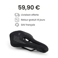 Selle de vélo légère 15 cm nez court à canal central – route et VTT