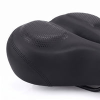 Selle de vélo confort large en cuir avec feu arrière – ville, VTT et vélo électrique