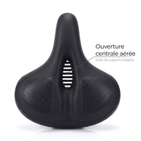 Selle de vélo confort large en cuir avec feu arrière – ville, VTT et vélo électrique
