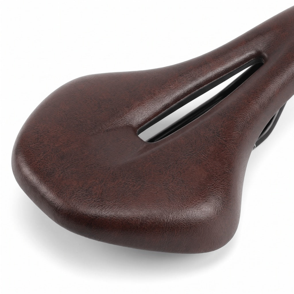 Selle de vélo en cuir PU 15,5 cm à canal central – route et VTT
