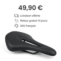 Selle de vélo en cuir PU 15,5 cm à canal central – route et VTT