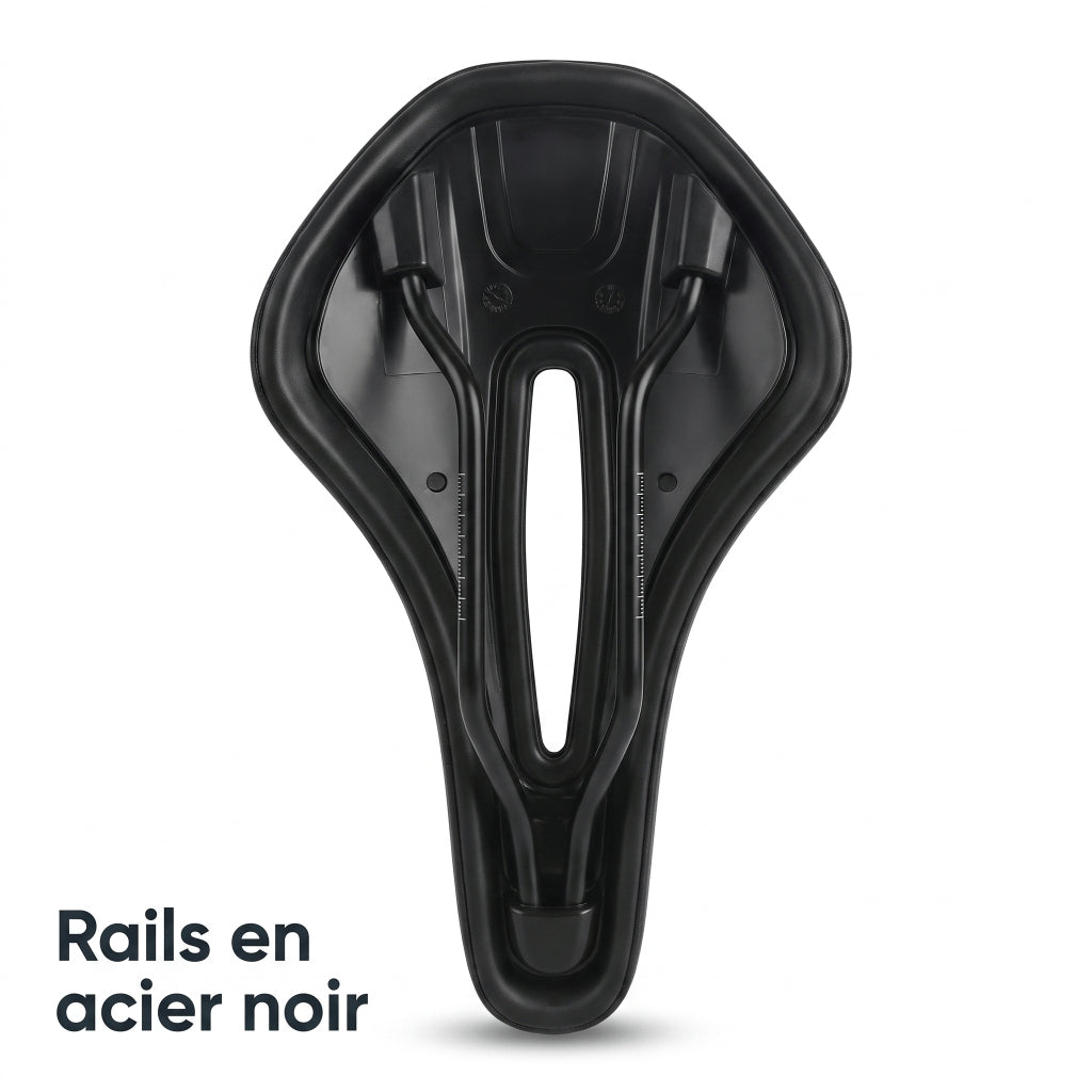 Selle de vélo en cuir PU 15,5 cm à canal central – route et VTT
