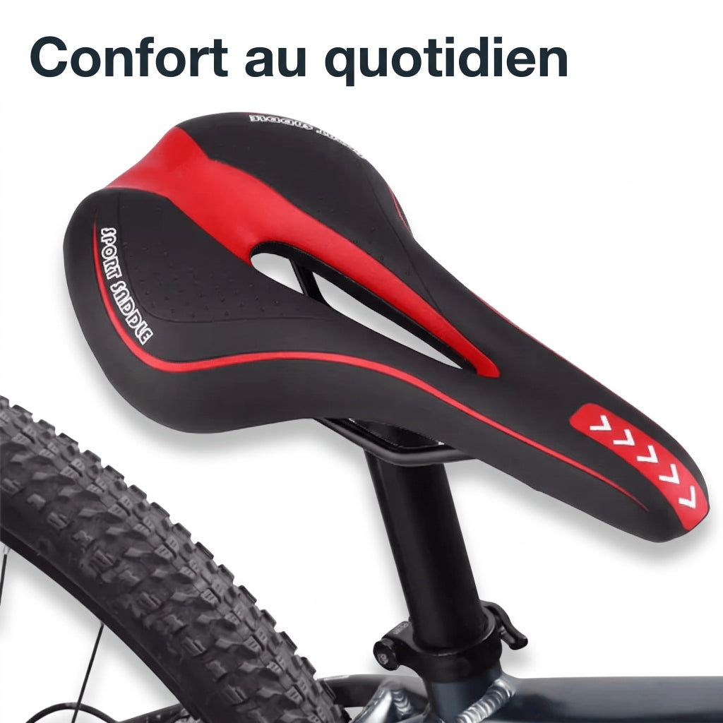 Selle de vélo confort 16 cm en gel à canal central – VTT, route et ville