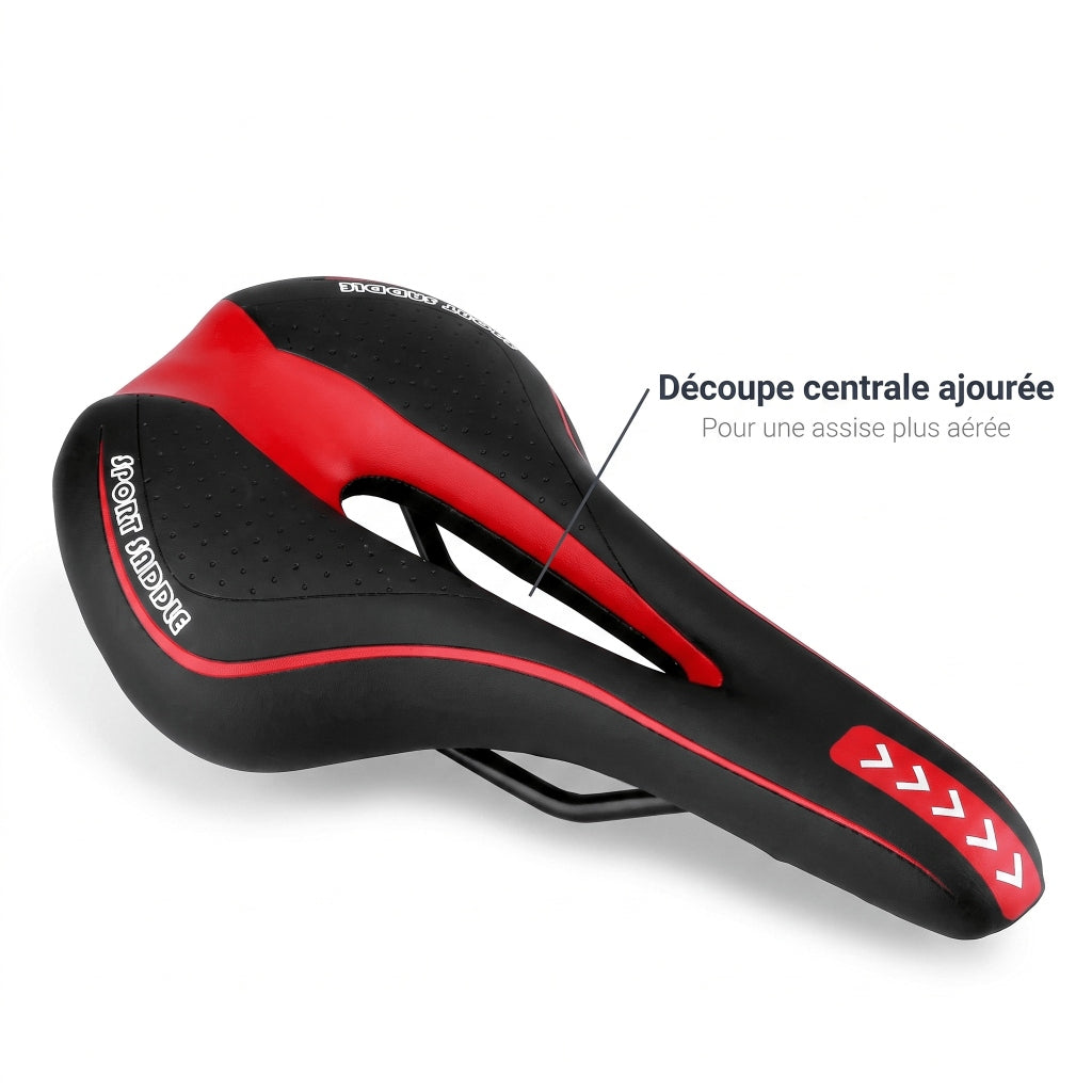 Selle de vélo confort 16 cm en gel à canal central – VTT, route et ville