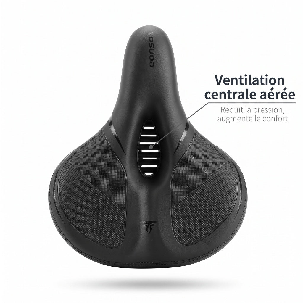 Selle de vélo confort ultra large 25,5 cm avec suspension – VTT, ville et vélo électrique