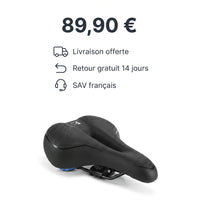 Selle de vélo confort large et épaisse – VTT, ville et cyclotourisme