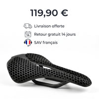Selle de vélo carbone imprimée 3D ultra-légère 14 cm – route et VTT