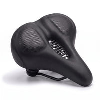 Selle de vélo confort large en cuir avec feu arrière – ville, VTT et vélo électrique