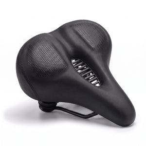 Selle de vélo confort large en cuir avec feu arrière – ville, VTT et vélo électrique