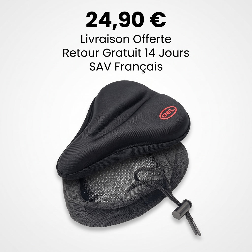 Housse de selle vélo électrique en silicone – large 26 cm, coussin épais