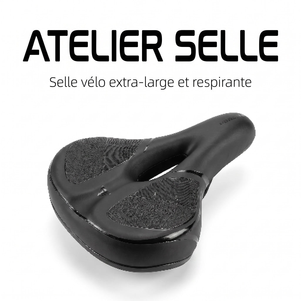 Selle de vélo confort ultra large 25,5 cm avec suspension – VTT, ville et vélo électrique