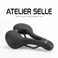 Selle de vélo confort large 17 cm à canal central – VTT et vélo de ville