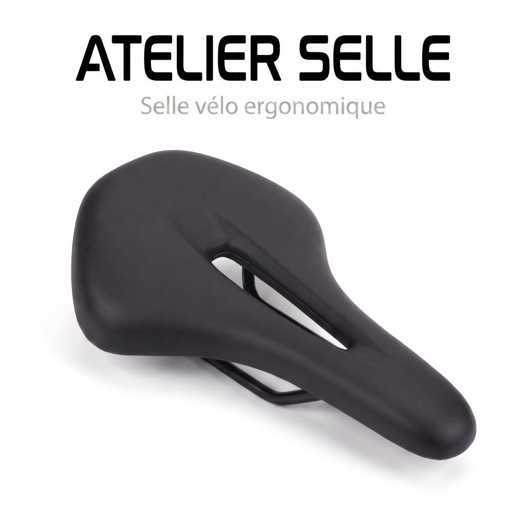 Selle de vélo en cuir PU 15,5 cm à canal central – route et VTT