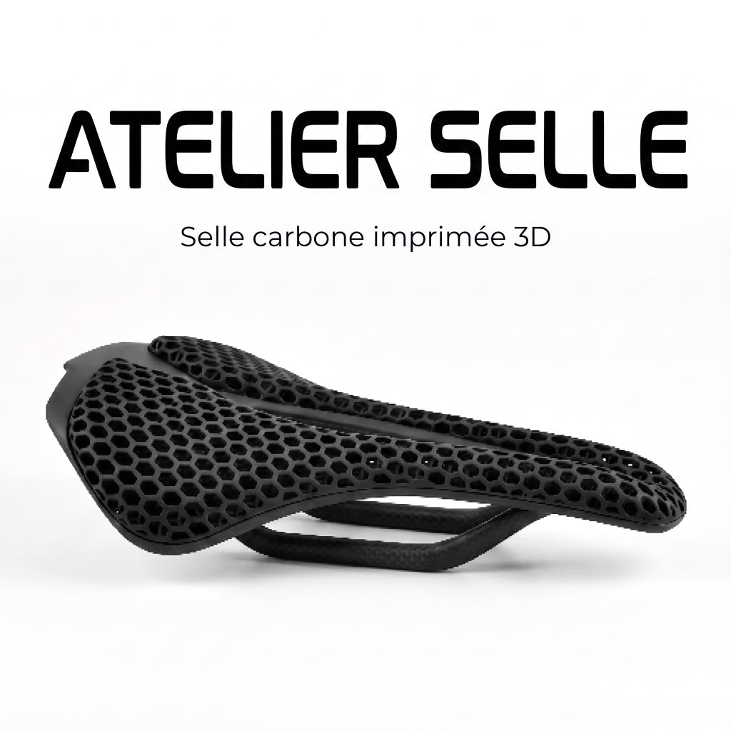 Selle de vélo carbone imprimée 3D ultra-légère 14 cm – route et VTT
