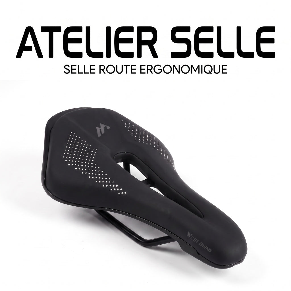 Selle de vélo légère 15 cm nez court à canal central – route et VTT