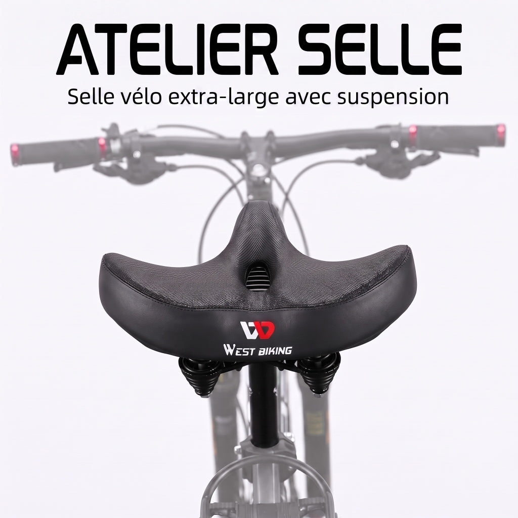 Selle de vélo confort extra large 26 cm – ville, VTT et vélo électrique