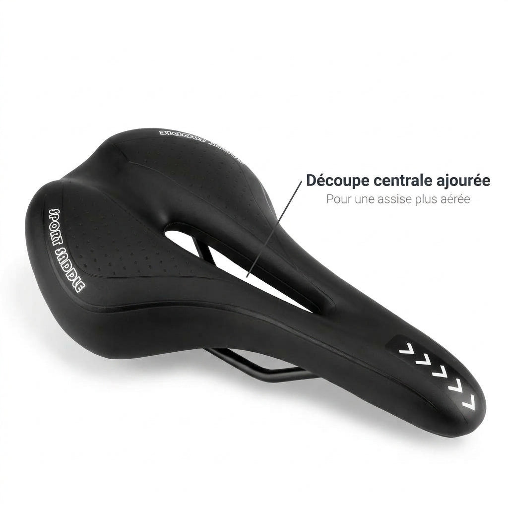 Selle de vélo confort 16 cm en gel à canal central – VTT, route et ville