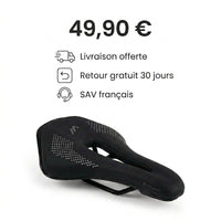 Selle de vélo légère 15 cm nez court à canal central – route et VTT