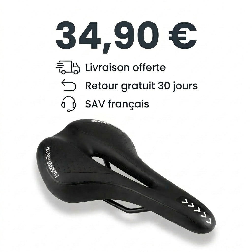Selle de vélo confort 16 cm en gel à canal central – VTT, route et ville
