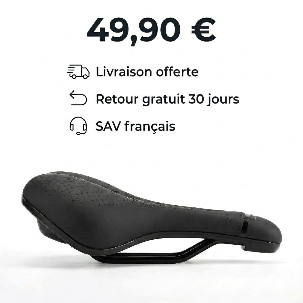 Selle de vélo confort large 17 cm à canal central – VTT et vélo de ville