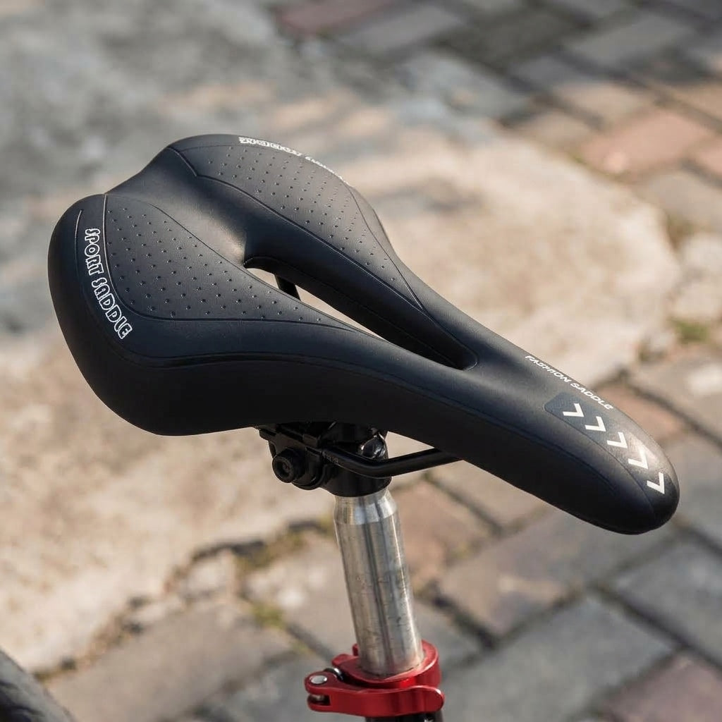 Selle de vélo confort 16 cm en gel à canal central – VTT, route et ville