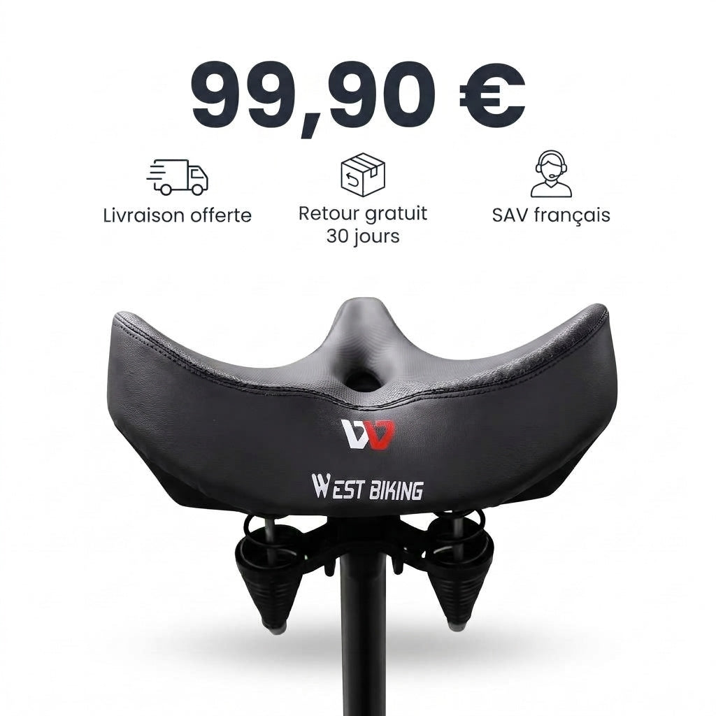 Selle de vélo confort extra large 26 cm – ville, VTT et vélo électrique